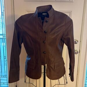 Classic Brown Leather Jacket for Women